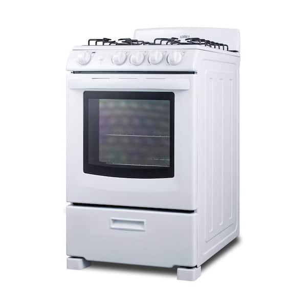 24 in. 2.9 cu. ft. Gas Range in White
