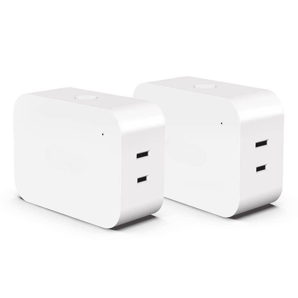 Outlet Plastic Dimmable Smart Plug Plug-In Mount in White (2-Pack)
