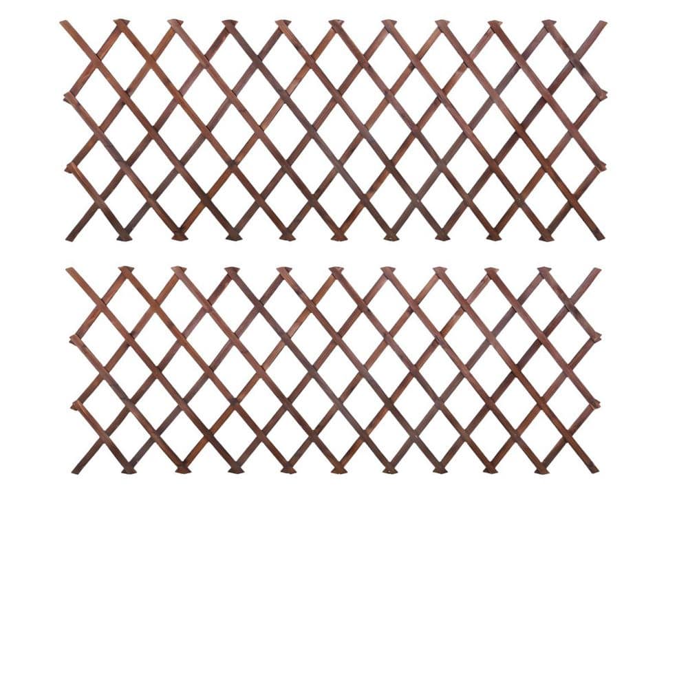 89 in. W x 38 in. H Expandable Garden Trellis, Wooden Lattice Wall ...