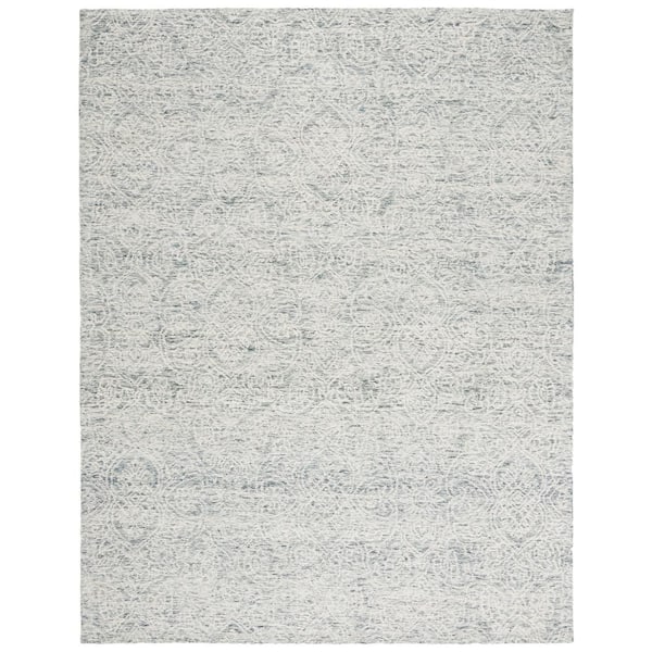 SAFAVIEH Metro Dark Gray/Ivory 8 ft. x 10 ft. Floral Medallion Area Rug