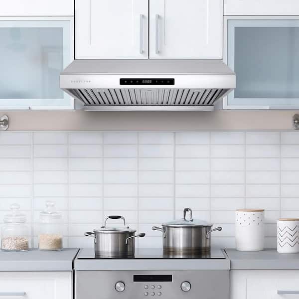 30 in. Ducted Under Cabinet Range Hood with Powerful Suction Baffle Filters LED in Stainless Steel