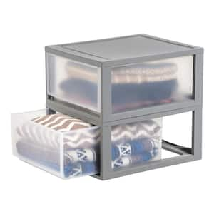 29.5 qt. Compact Clear Plastic Stacking Drawers