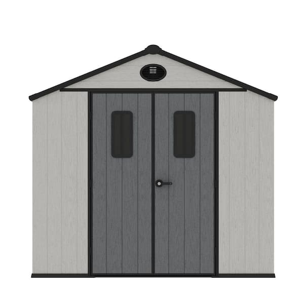 6 ft. x 8 ft. Outdoor Resin Garden Storage Shed with Floor and Sloped Roof (48 sq. ft. )
