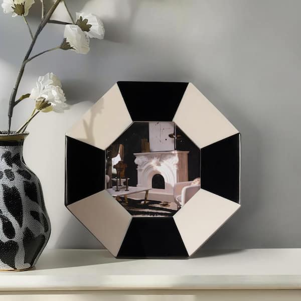 Black 6.5 in. x 1 in. Resin Irregular Contemporary Octagon Photo Frame