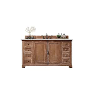 Providence 60 in. W x 23.5 in. D x 34.3 in. H Single Bath Vanity in Driftwood with Ethereal Noctis Quartz Top
