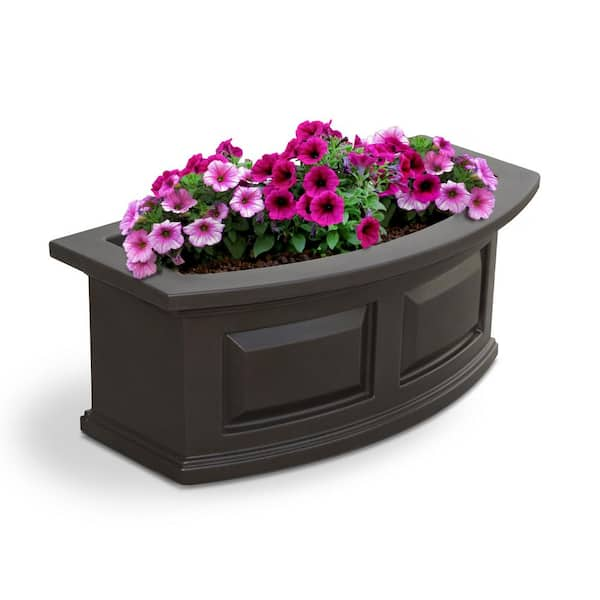 Mayne Nantucket 24 in. x 11.5 in. Self-Watering Espresso Polyethylene Window Box