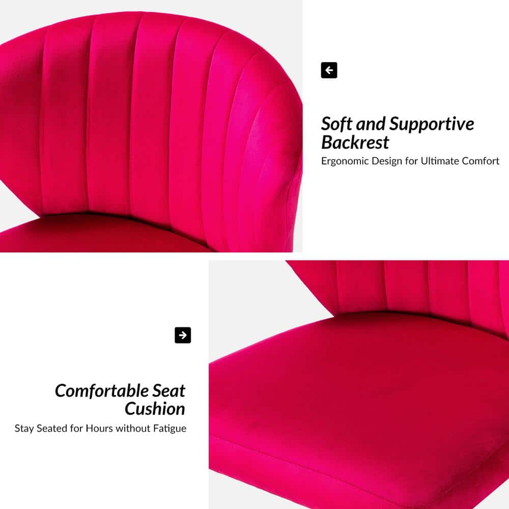 ErgoSwivel Light Fushia Fabric Task Chair with Adjustable Height