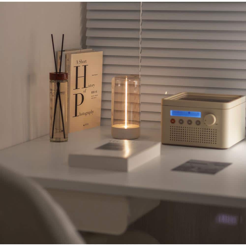Mini White Cordless LED Table Lamp with Magnetic Filament