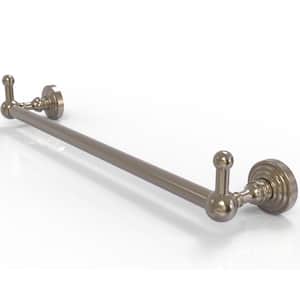 Waverly Place Collection 18 in. Towel Bar with Integrated Hooks in Antique Pewter