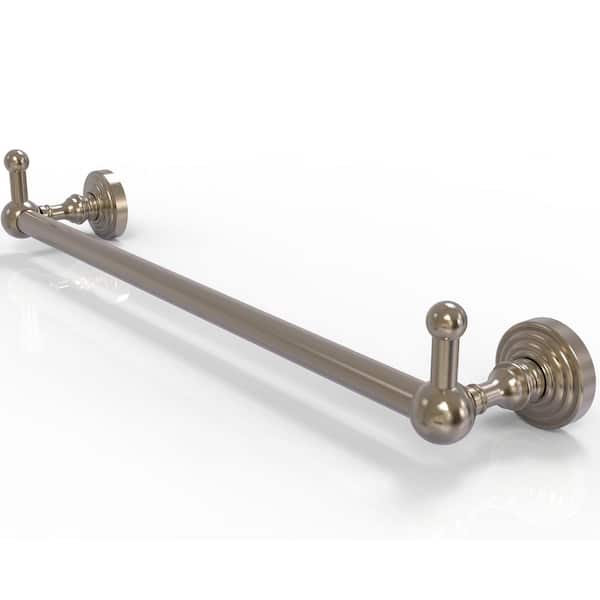 Allied Brass Waverly Place Collection 18 in. Towel Bar with Integrated Hooks in Antique Pewter