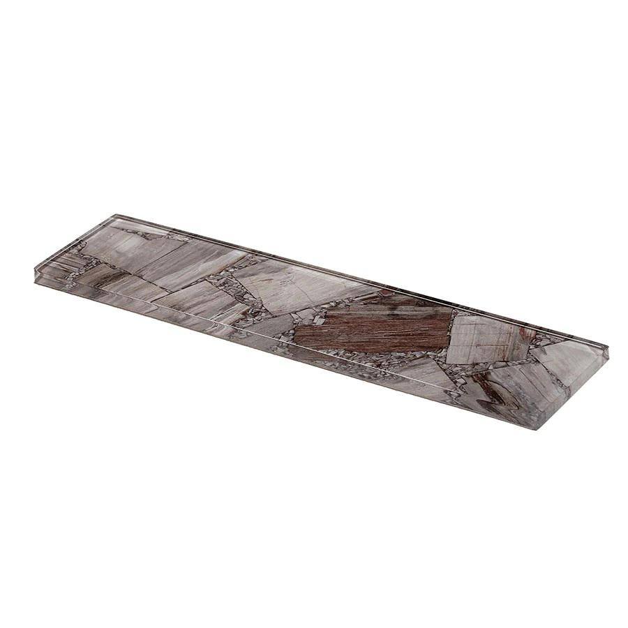 Carnelian 3" x 12" Glossy Brown Glass Subway Tile