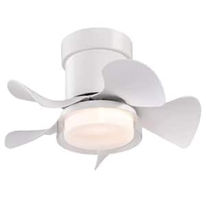 1 in. Indoor Low Noise Matte White ABS Blade Remote Ceiling Fan with LED Light and White Housing
