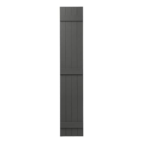 Ply Gem 15 in. x 71 in. Polypropylene 4-Board Closed Board and Batten Shutters Pair in Spanish Moss