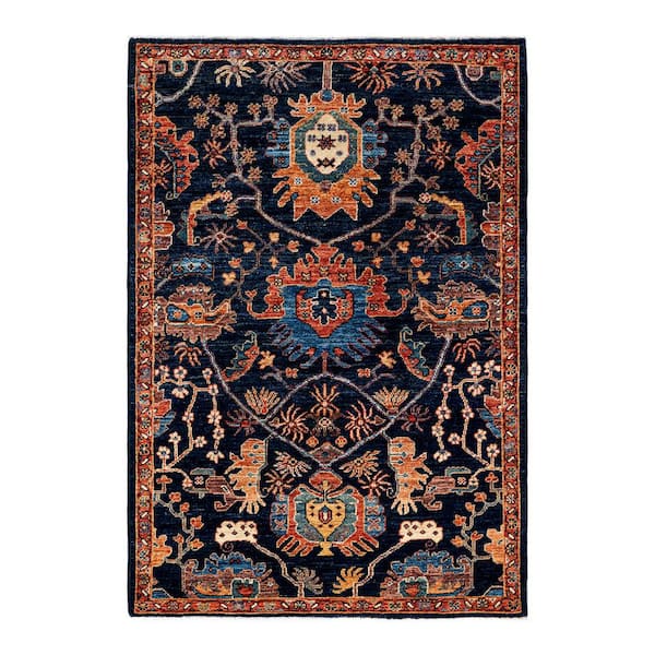 Solo Rugs Serapi One-of-a-Kind Traditional Blue 3 ft. x 5 ft. Hand Knotted Tribal Area Rug