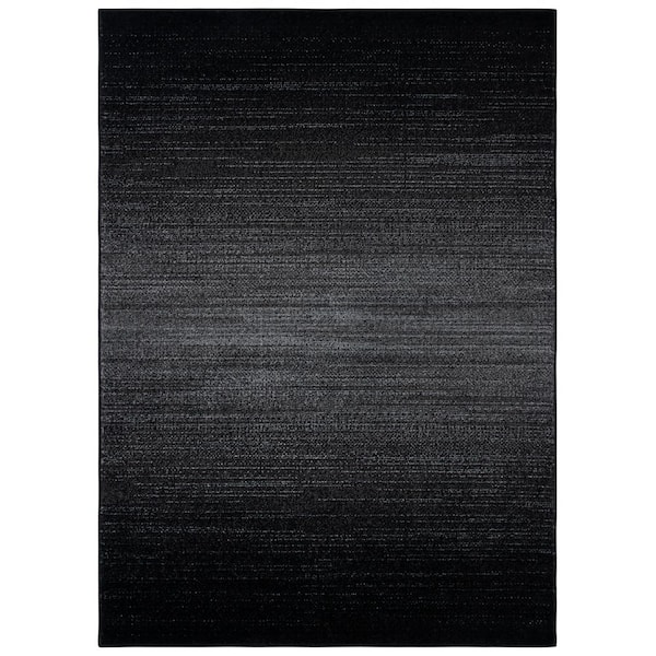 Adirondack 5 ft. x 8 ft. Black/Gray Solid Color Area Rug