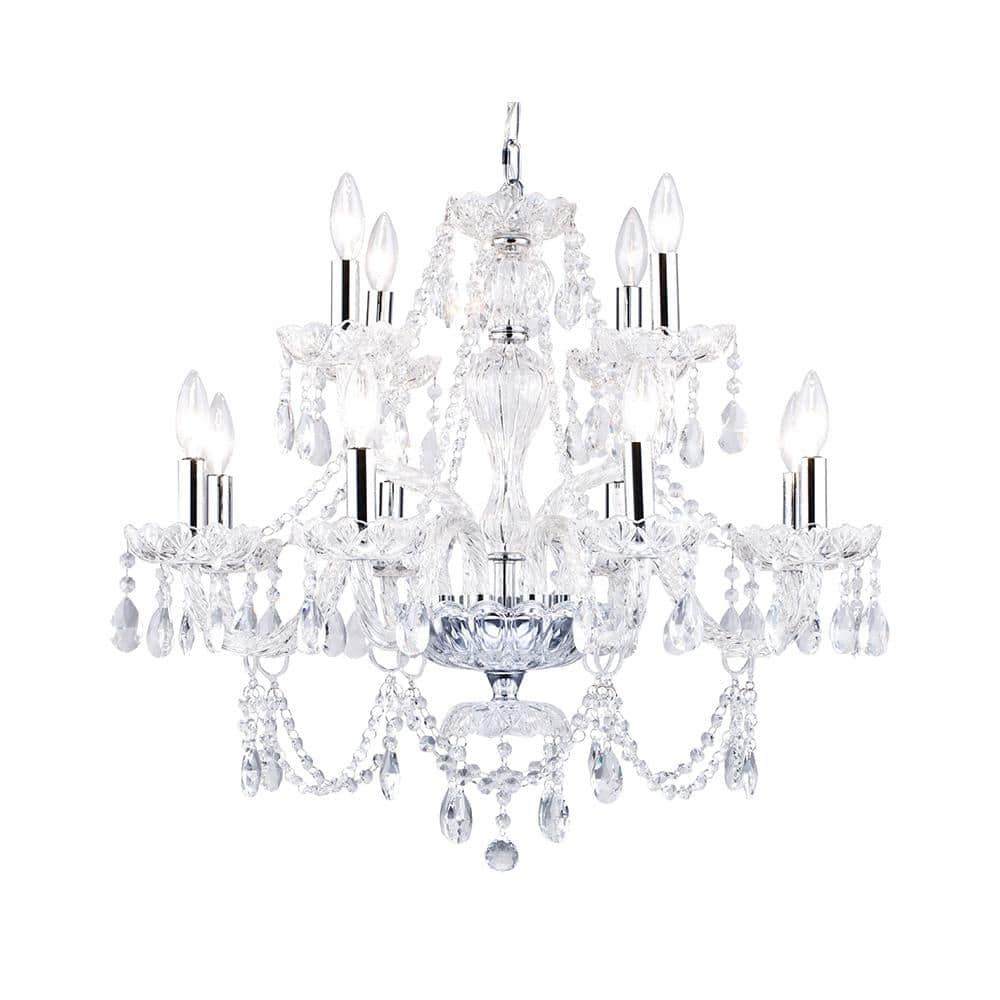 Cheska I 12-Light Chrome Crystal Chandelier