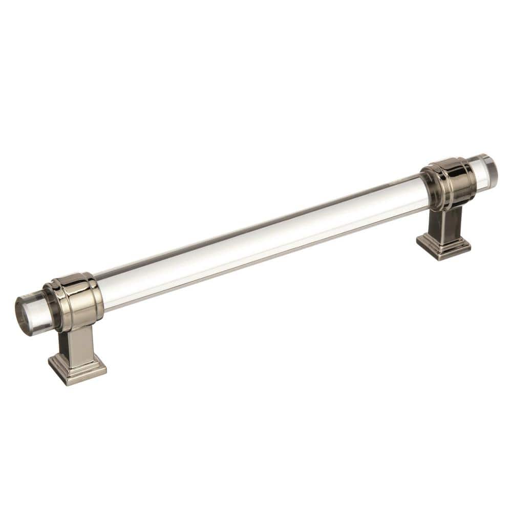 Glacio 6-5/16 in. (160mm) Modern Clear/Polished Nickel Bar Cabinet Pull
