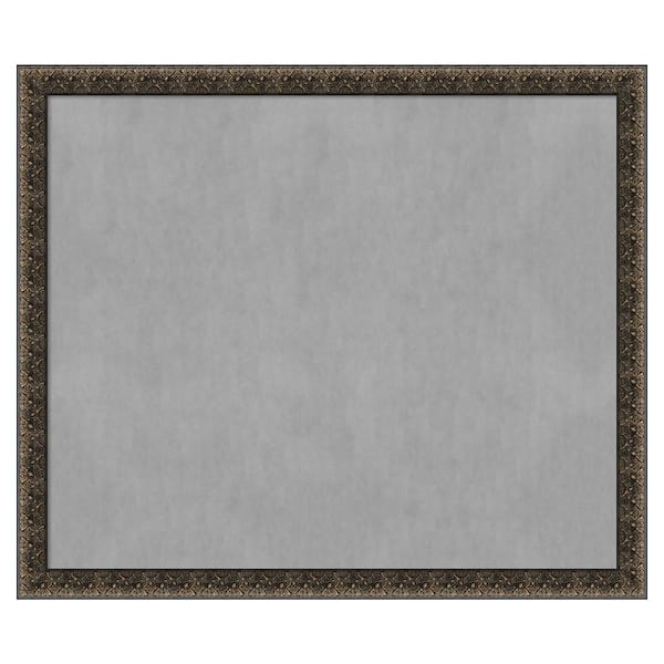 Amanti Art Intaglio Embossed Black 53 in. x 45 in. Framed Magnetic Board