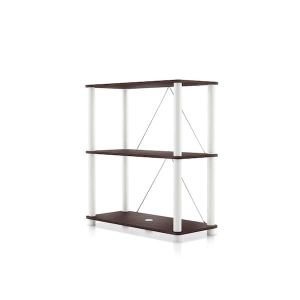 Furniture of America Quincy 30.1 in. Tall Espresso Engineered Wood Wide 3-Shelf Modular Bookcase With Support Rods