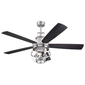 Stella Mira 52 in. LED Indoor Brushed Nickel Ceiling Fan with Light Fixture and Remote Control