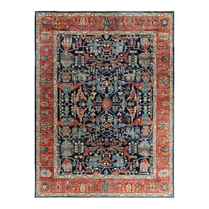 Serapi Blue 9 ft. x 12 ft. Tribal Wool Indoor Area Rug