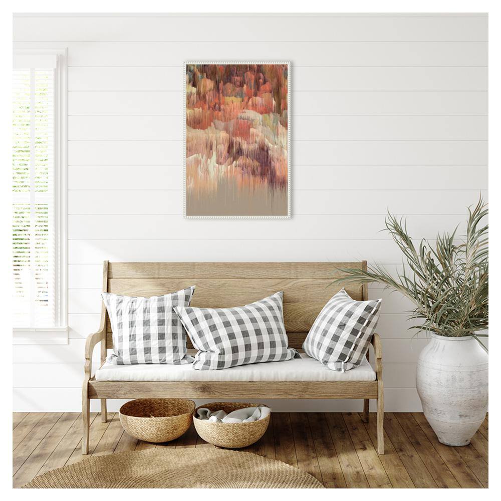 Large Beaded Perimeter Abstract Canvas Framed Wall Art