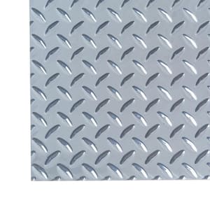 Heavy Weight 36 in. x 36 in. x 0.063 in. Diamond Tread Silver Aluminum Sheet Metal