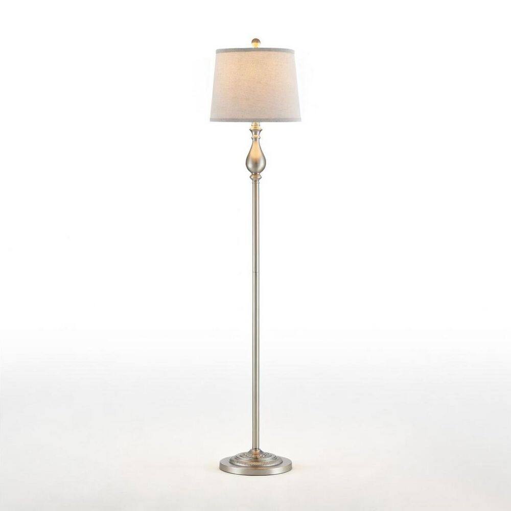 Chicago 62.5 in. Nickel Traditional Dimmable 1 Light Metal Living Room Reading Standing up Standard Floor Lamp price history on PriceWatchPro