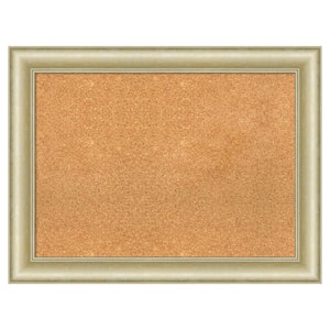 Textured Light Gold Natural Corkboard 33 in. x 25 in. Bulletin Board Memo Board
