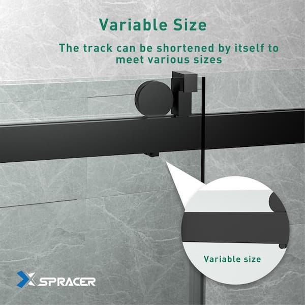 Xspracer Moray 72 in. W x 76 in. H Sliding Frameless Shower Door  