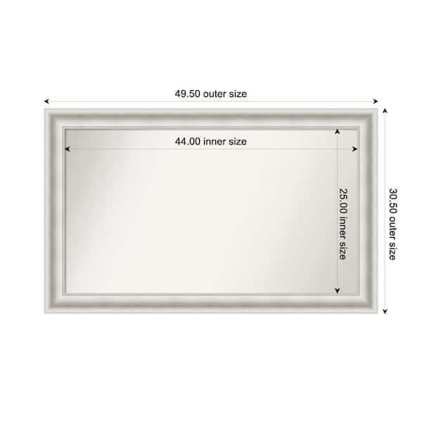 Amanti Art Parlor White 49.5 in. x 30.5 in. Custom Non-Beveled Recycled Polystyrene Framed Bathroom Vanity Wall Mirror