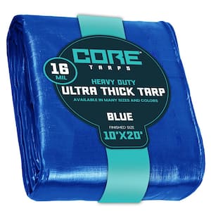 10 ft. x 20 ft. Blue 16 Mil Heavy Duty Polyethylene Tarp, Waterproof, UV Resistant, Rip and Tear Proof