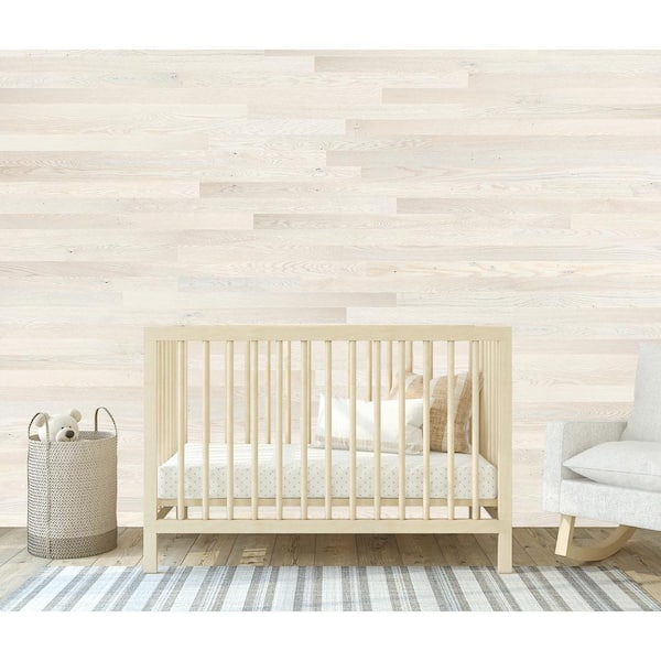 Timberchic 1/8 in. x 3 in. x 12 in. - 42 in. White Oak Peel and Stick Wooden Decorative Wall Paneling (10 sq. ft./Box)