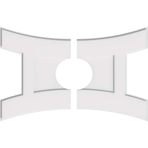 Ekena Millwork 32 in. W x 21-3/8 in. H x 7 in. ID x 1 in. P Haven Architectural Grade PVC Contemporary Ceiling Medallion (2-Piece)