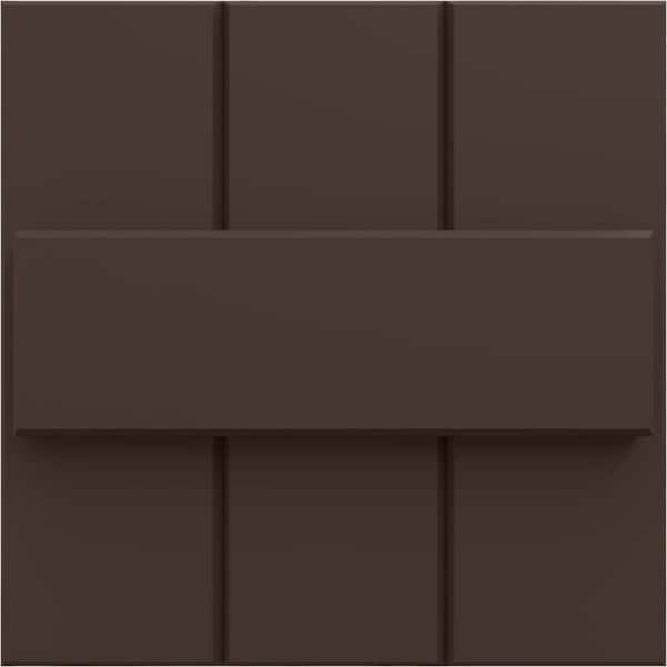 Ekena Millwork 12-in W x 12-in H True Fit PVC Joined Board-n-Batten Shutters Sample, Raisin Brown