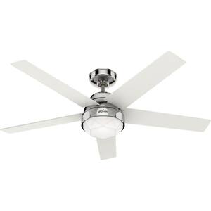 Garland 52 in. Indoor Polished Nickel Ceiling Fan with Light Kit and Wall Switch