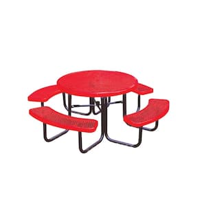 46 in. Diamond Red Commercial Park Round Portable Table