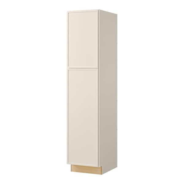 Leyton 18 in. W x 24 in. D x 84 in. H Ready to Assemble Plywood Slim Shaker Pantry Kitchen Cabinet in Antique White