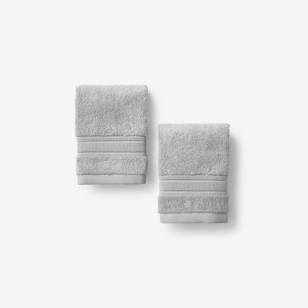 Company Cotton Silver Solid Turkish Cotton Wash Cloth (Set of 2)