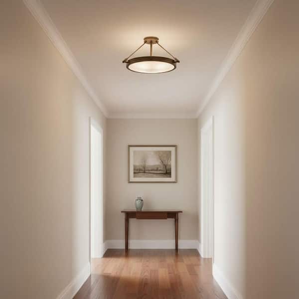 HINKLEY Collier 22 in. 4-Light Light Oiled Bronze Semi-Flush Mount