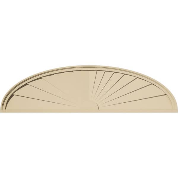 Ekena Millwork 58-in. W x 15-1/2-in. H x 2-in. P Elliptical Sunburst Signature Urethane Pediment, Primed Tan