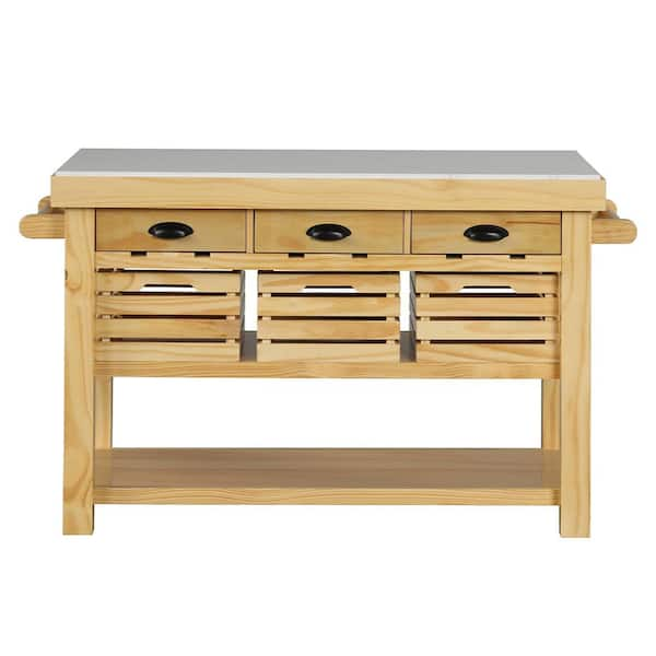 Bee & Willow Home 1-Drawer Kitchen Island in Walnut 36.5 L x 26 W x 18 H