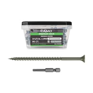 CAMO 3-1/2 in. #10 Green Star Drive Exterior Bugle Head Wood Deck Screws (50-Count)