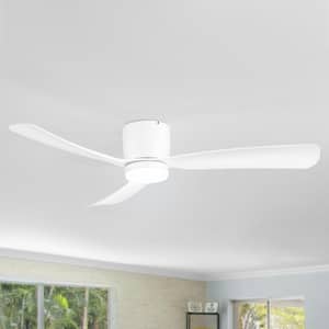 Hardy 52 in. Integrated LED Indoor White Propeller Ceiling Fan with Color-Changing LED Light with Remote Included
