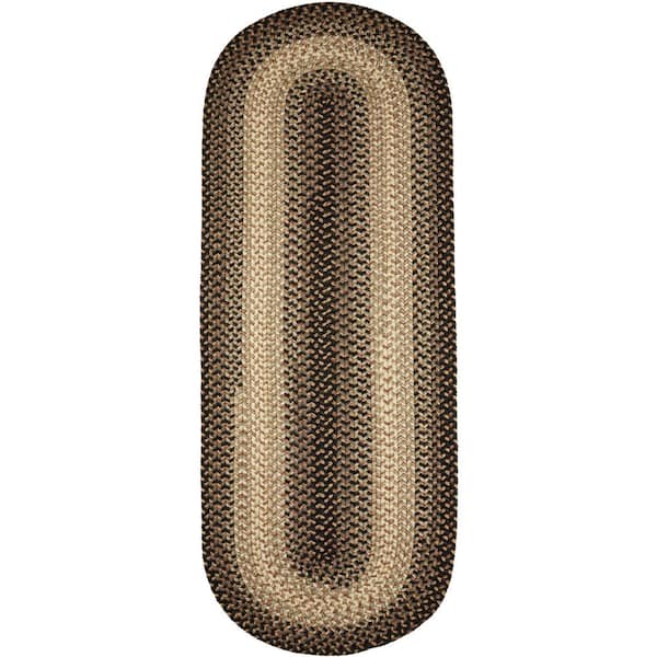 Ombre Charcoal 2 ft. x 6 ft. Indoor/Outdoor Braided Runner Rug