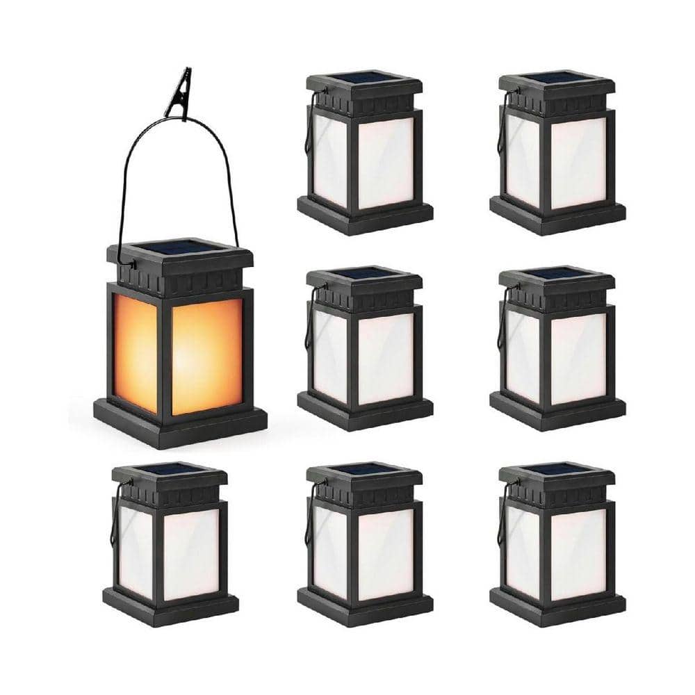 5 in. x 4 in. Black Metal Classic Solar Lantern 8-Pack HD7H59BZCR