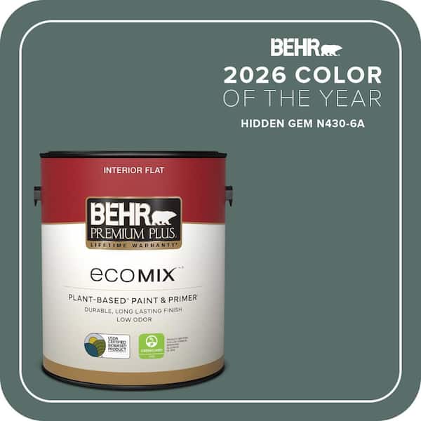1 gal. #N430-6A Hidden Gem Flat EcoMix Plant-Based Interior Paint & Primer