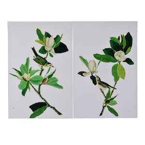 Magnolia Green Blooms Wall Art (Set of 2)