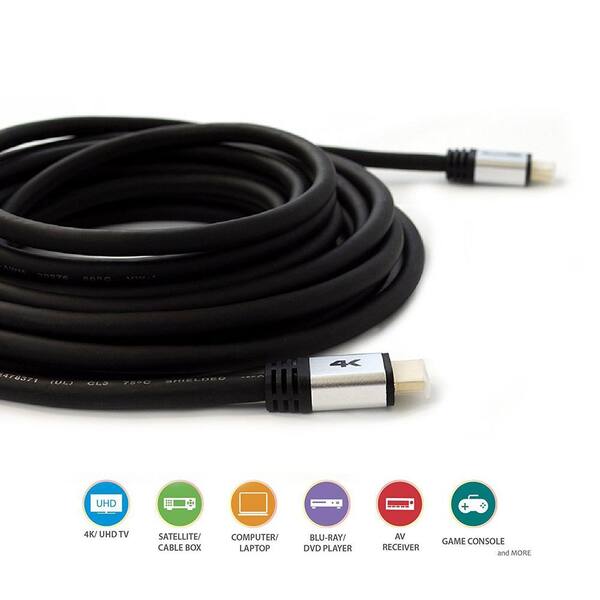Twozoh 4K HDMI-kabel 10M/30FT, High-Speed 60HZ 18Gbps Gevlochten Kabel HDMI naar HDMI 2.0-Kabel Compatibel met PS5, PS3, PS4, PC, Projector, 4K UHD TV/ HDTV, Xbox