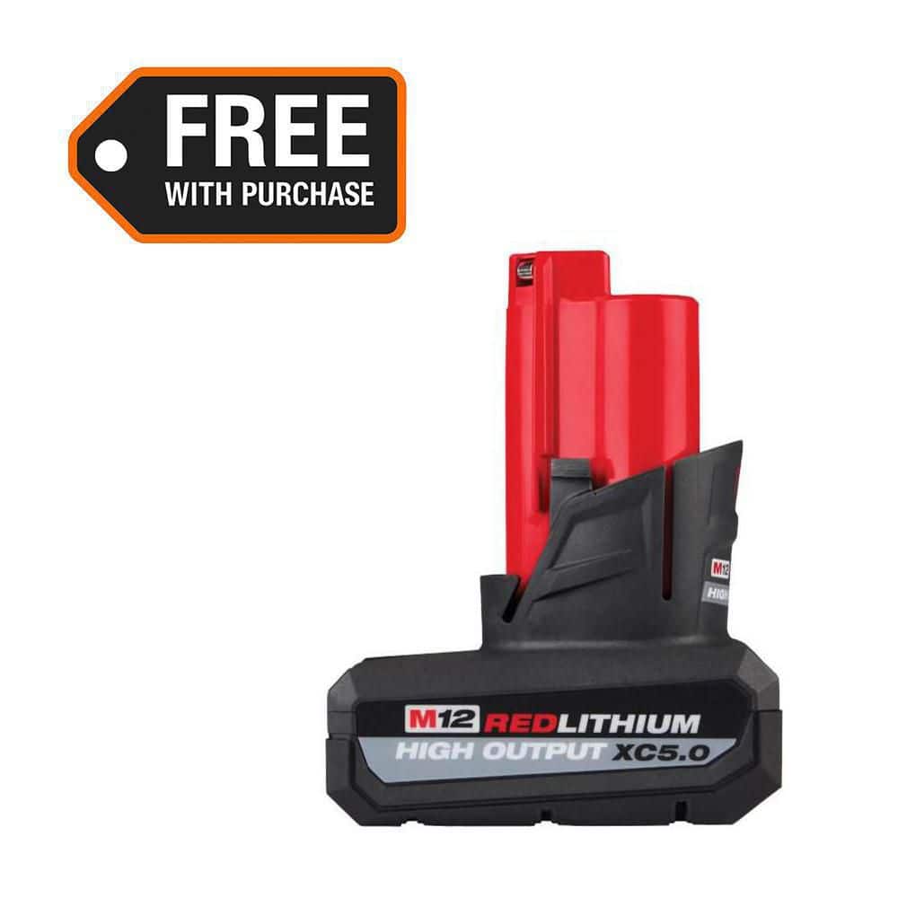 Milwaukee M12 12-Volt Lithium-Ion XC High Output 5.0 Ah Battery Pack 48-11-2450